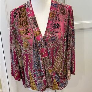 Floreat Silk/Velvet Blend whimsical Patterned Blouse from Anthropologie